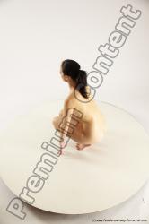 Nude Woman White Standing poses - ALL Slim Standing poses - knee-bend long brown Multi angle poses Pinup